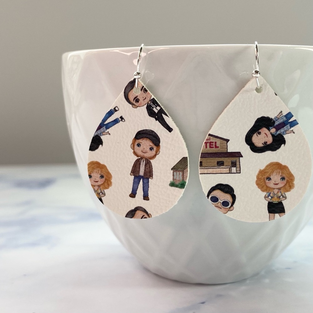 Schitt’s Creek vegan leather earrings, set 1 of 3